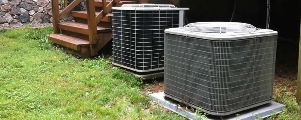 Heat pump installation and service units outside a home in Seattle, WA